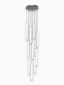 DecorBites™ Loft Black Chandelier: Acrylic Villa Ceiling Lamp for Living Room & Staircase