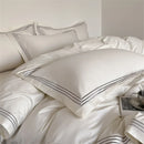 DecorBites™ 1200TC Embroidered Egyptian Cotton Bedding Set - 4pcs King Queen Solid Sheets