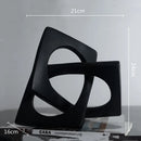 DecorBites™ Geometric Cross Square Ring Sculpture White - Home Decor Ornament
