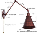 DecorBites™ LED Long Arm Wall Lamp with Pull Chain Switch for Home Hotel Bathroom