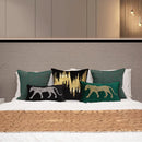 DecorBites™ Gold Leopard Embroidered Pillow Cover for Luxe Living Room Decor