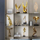 Abstract Gold Resin Statue Handicraft for Living Room, Office Desk Decor - DecorBites™