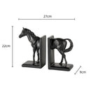 "DecorBites™ Dark Horse Stallion Resin Figurine for Home Decor Bookshelf Storage"