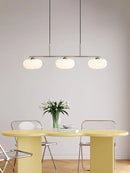 DecorBites™ Glass Persimmon Chandelier: Bauhaus Medieval Inspired Milk White Lamp