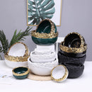 DecorBites™ Golden Edge Succulent Flower Pot Vase - Indoor Ceramic Planter Pot