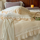DecorBites™ French Ruffles Cotton Bedding Set - Double Layer Crepe Comfort Collection