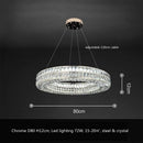 DecorBites™ Crystal LED Pendant Light: Luxury Steel Hanging Lamp for Modern Foyer, Dining Room