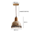 DecorBites™ Brown Wood LED Pendant Light - Nordic Modern White Ceramic Hanging Lamp