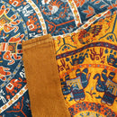 DecorBites™ Cotton Picnic Blanket/Bedspread - Double Bed 150 Flowers Blue, High Quality Pillowcases