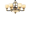 DecorBites™ Copper Jade Duplex Chandelier: Chinese Villa Hall Lighting for Hotel Lobby & Living Room