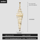 DecorBites™ Crystal Hollow Chandelier LED Light for Modern Luxury Living Room Loft