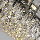 DecorBites™ Crystal LED Chandeliers Black Round Pendant Light for Living Room Dining Indoor Kitchen Bedroom