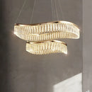 DecorBites™ Golden Crystal Chandelier Luxury Round Pendant Lamparas Art Decor Fixture