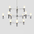 DecorBites™ Crown Major Chandelier G9 Luxury Foyer Chandelier, White Gold, Chrome Metal