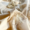 DecorBites™ French Princess Cotton Bedding Set with Flower Embroidery and Ruffle Edge