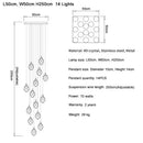 DecorBites™ Diamond Crystal Ball Chandelier, Luxury LED Light Fixture for Staircase and Living Room