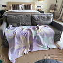 DecorBites™ Cozy Knit Blanket: Purple Multifunctional Sofa Cover for Living Room, Office, and Nap Time