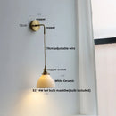 DecorBites™ Adjustable LED Wall Light Clear Glass Copper Bedside Lamp