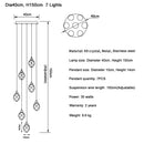 DecorBites™ Diamond Crystal Ball Chandelier LED Hanging Lamp Gold Fixture