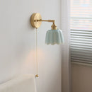 DecorBites™ Copper Wall Light Fixture Bedroom Bedside Sconce White Ceramic Lamp