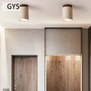 DecorBites™ Japanese Style Stone Wood Round Ceiling Light for Living Room and Corridor