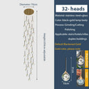 DecorBites™ Gold Crystal Raindrop Chandelier for Staircase Foyer