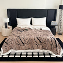 DecorBites™ Leaf Jacquard Double-Layer Flannel Blanket for Sofa and Bed