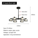 DecorBites™ Glass LED Chandelier: Modern Minimalist Copper Pendant Light for Living Room & Bedroom