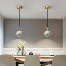 DecorBites™ Emerald-Green Marble LED Pendant Lamp for Modern Spaces