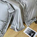 DecorBites™ Luxe 1500TC Egyptian Cotton Lace Wide Edge Bedding Set: Duvet Cover, Sheet, Pillowcases