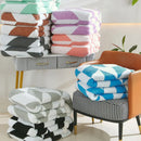 DecorBites™ Geometric Lamb Wool Blanket: Soft Multi-Purpose Sofa Cover for Autumn Winter