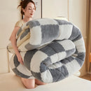 DecorBites™ Cozy Checkerboard Duvet Blanket for Winter Warmth and Comfort