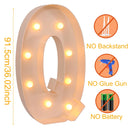 91.5CM Giant Letter Led Light Frame Box Baby Shower 1st Birthday Wedding Party Decor Christmas DIY Name Balloon Filling Box
