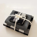 DecorBites™ Japanese Grid Printed Cotton Bedding Set in Queen/King for Cozy Sleep