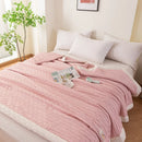 DecorBites™ Knitted Waffle Summer Quilt: Soft, Breathable, Cooling, Machine Washable, Thin & Skin-friendly