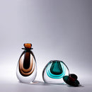 DecorBites™ Double Stained Glass Vase with Lid Gradient Craft Terrarium Decoration