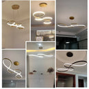 DecorBites™ Gold LED Chandelier: Modern Nordic Hanging Lamp for Dining Room, Kitchen, Bar, Office