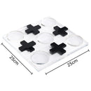 DecorBites™ Acrylic Tic-Tac-Toe Chessboard Set: Geometric Artwork Ornaments & Chess Pieces