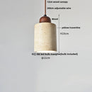 DecorBites™ Glass Ball Pendant Light - Adjustable Wire, LED, Yellow Travertine White, Dining Room
