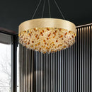DecorBites™ Circular Crystal Chandelier Pendant Lamp for Living Room, Hotel Lobby, Kitchen Island