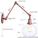 DecorBites™ Adjustable Glass Swing Arm LED Wall Sconce with Pull Chain Switch
