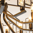 DecorBites™ Black Crystal Chandelier: Elegant Round Hanging Lamp for Living Room, Dining Room & Restaurant