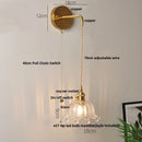 DecorBites™ Clear Glass LED Wall Lights with Adjustable Pull Chain Switch
