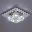 DecorBites™ Crystal LED Ceiling Light: Modern Square K9 Chandeliers, Dimmable Stainless Steel Fixture.