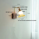 DecorBites™ Glass Pink LED Wall Lights Pull Chain Switch Rotatable Sconce Bedside Lamp