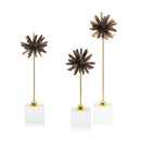 DecorBites™ Crystal Flower Glass Craft Hyalinite Sculpture Metal Decorative Figurine