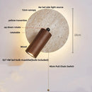 DecorBites™ Copper LED Wall Lamp: Modern Nordic Style Mirror Light with Travertine Switch