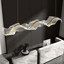 DecorBites™ Acrylic Ribbon LED Pendant Chandelier - Designer Dining Room Hanging Lamp