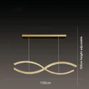 DecorBites™ Crystal LED Pendant: Modern Minimalist Chandelier for Home Dining Living Room Decor
