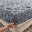 DecorBites™ Cozy Tafu Fleece Queen Bed Sheet with Elastic Band